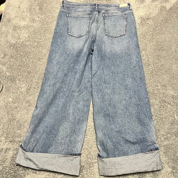 Anthropologie DL1961 Jeans Womens 33 Hepburn Wide Leg Low Rise Jeans Ravello - Picture 4 of 12